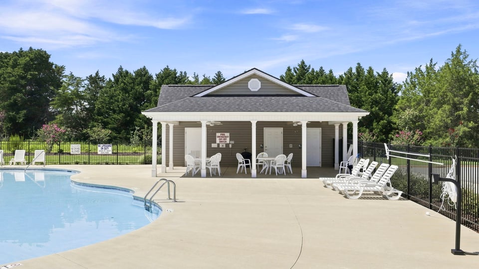Cabana and pool.