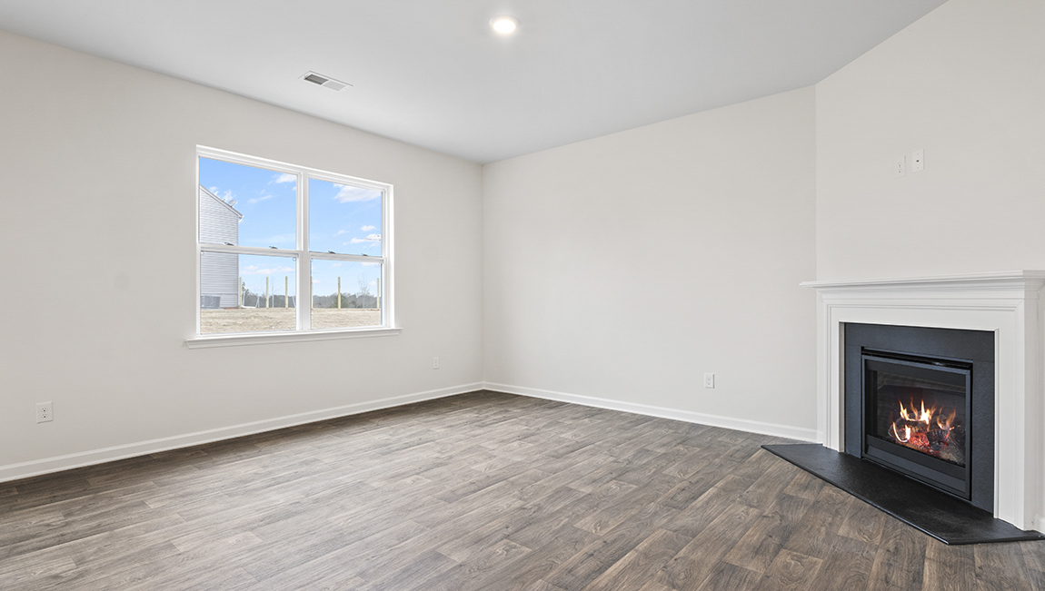 Living room with fireplace.