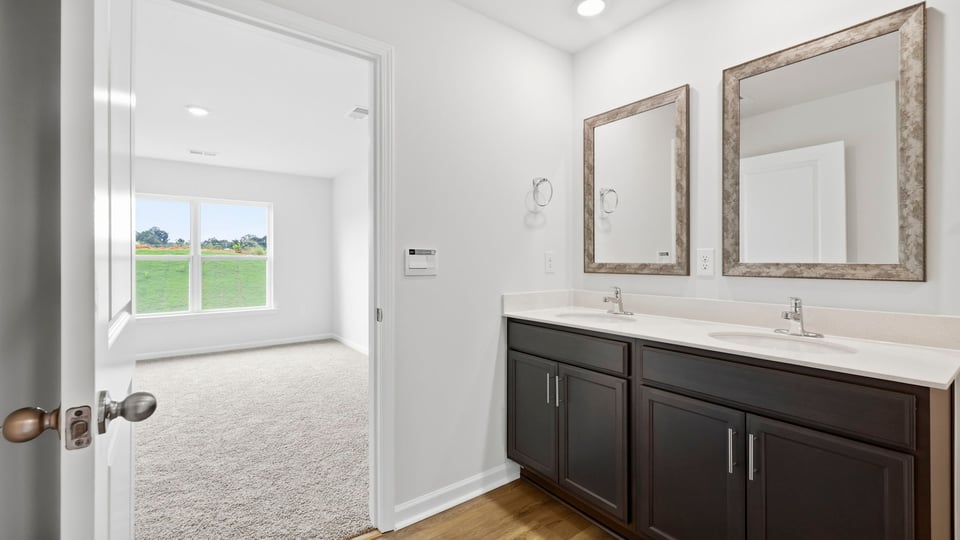 Bathroom with double vanity.