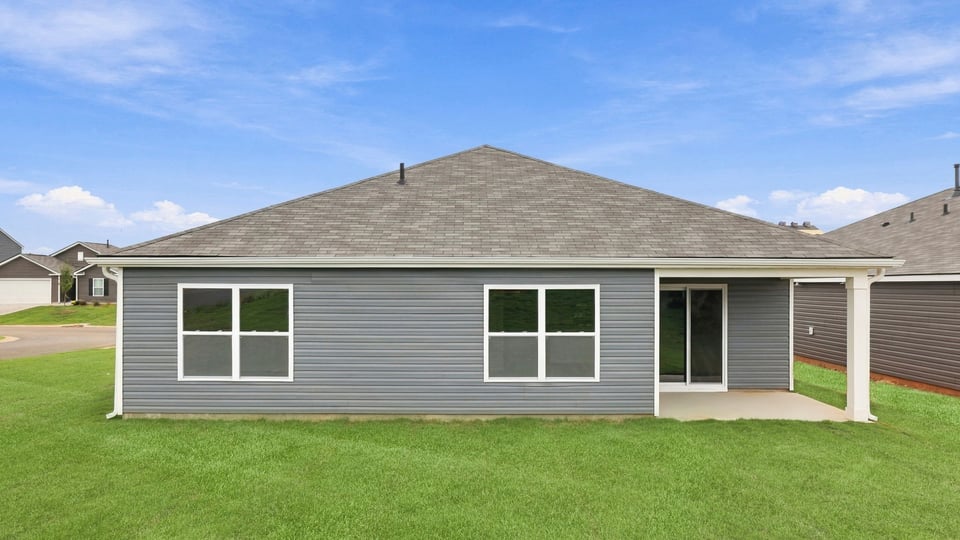 Large backyard of home.