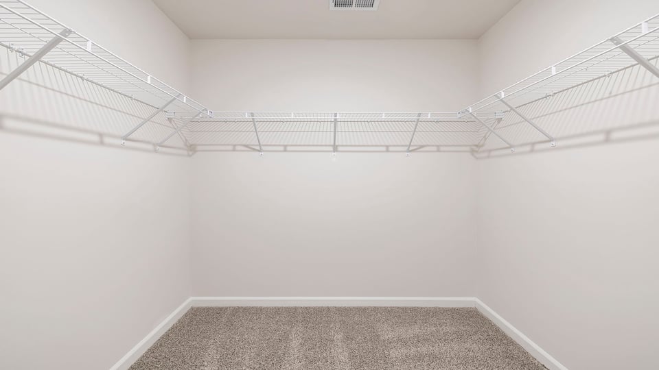 Walk iin shower with shelves.