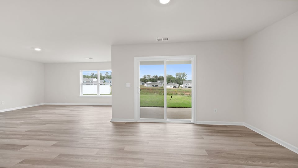 Family room with sliding doors.