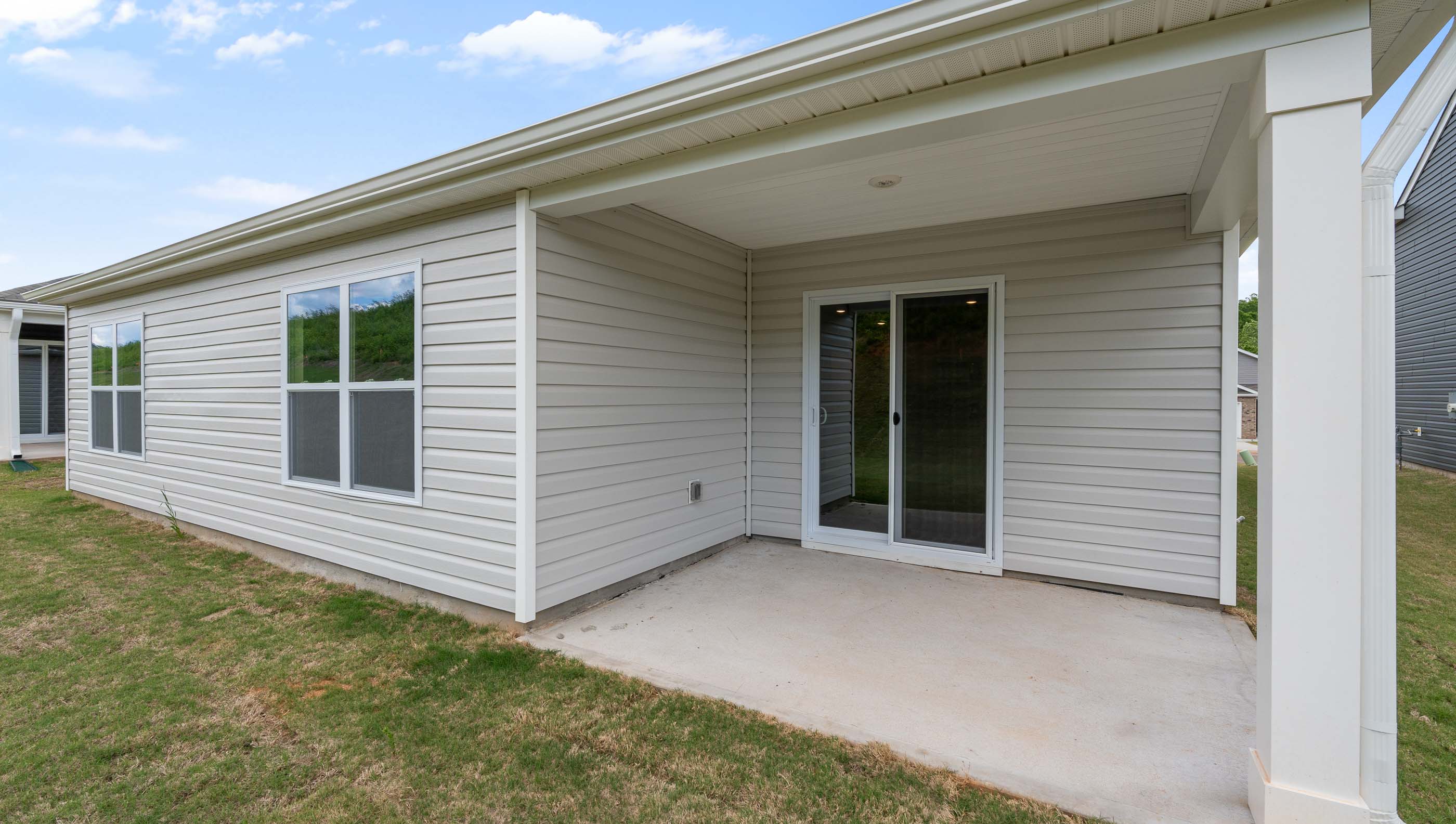 Home with covered patio.