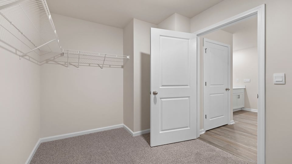 Closet with hanging storage racks