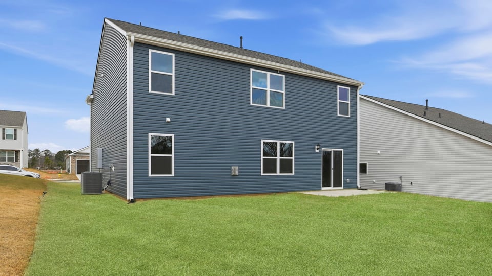 Large backyard of home.