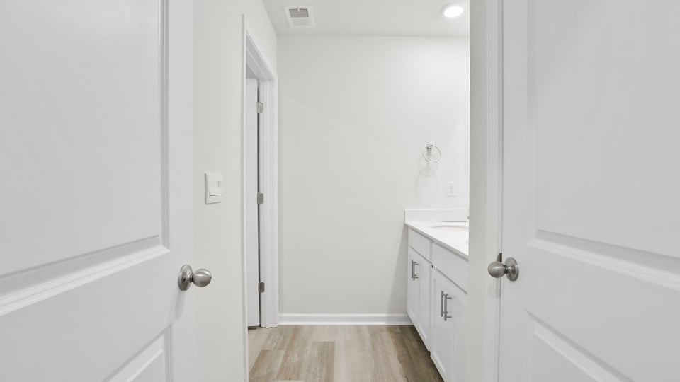 Bathroom with vanity.