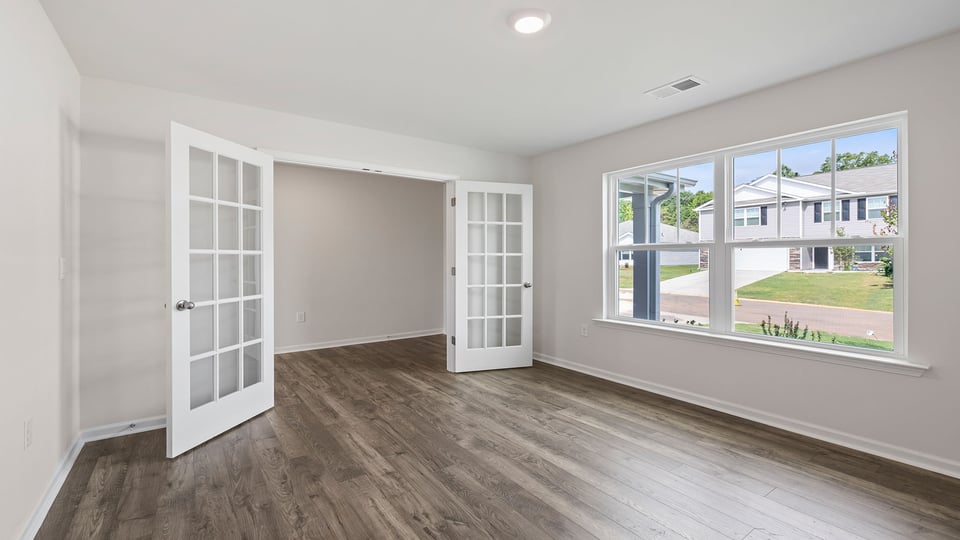 Study with windows and doors.