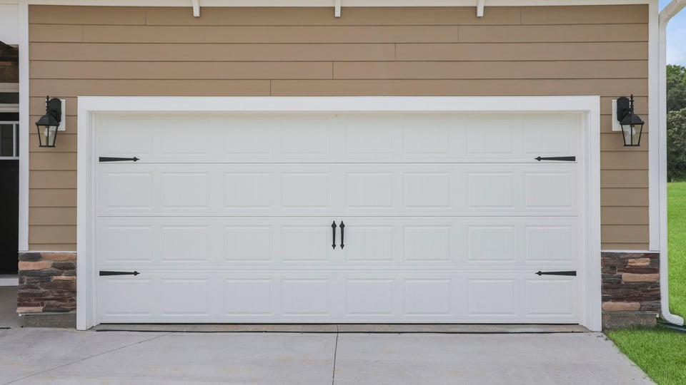 Two car garage on home.