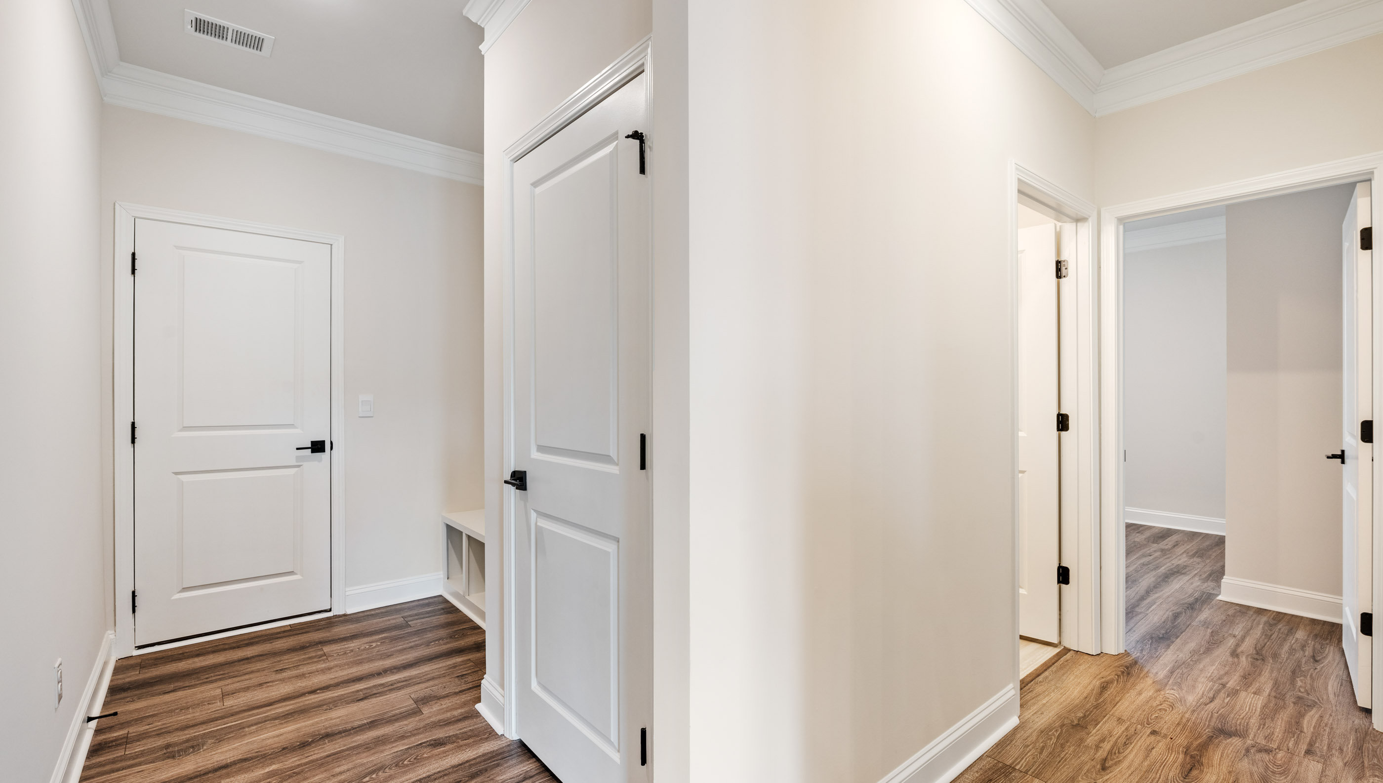 Entry from garage with mud room.