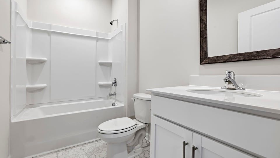 Bathroom with vanity.
