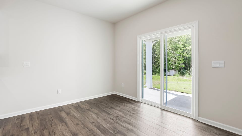 Livingroom with sliding door.