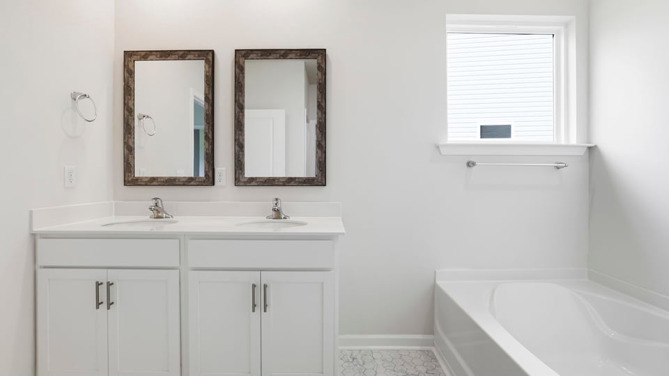 Bathroom with walk in shower and tub.