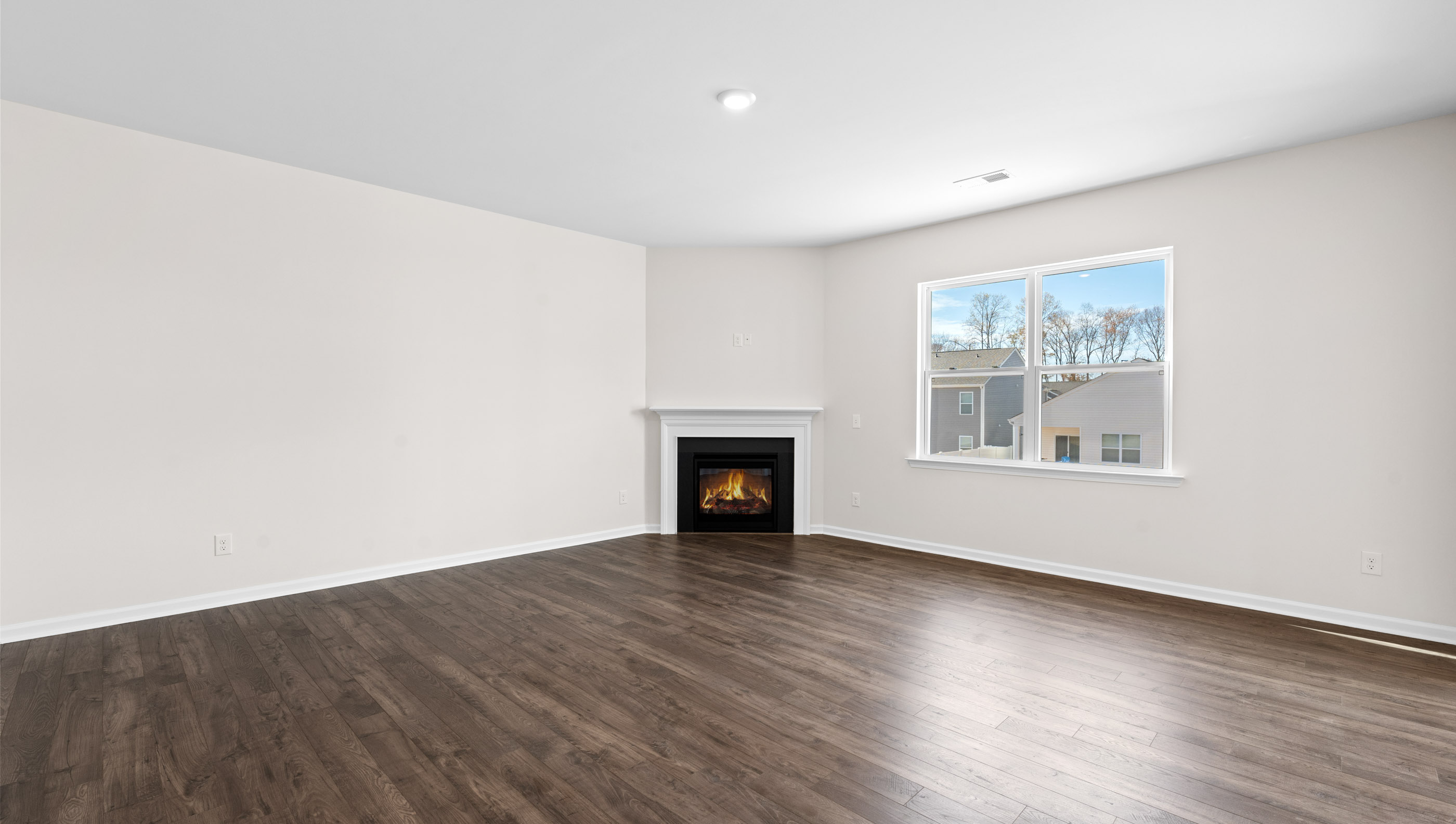 Living room with fireplace.