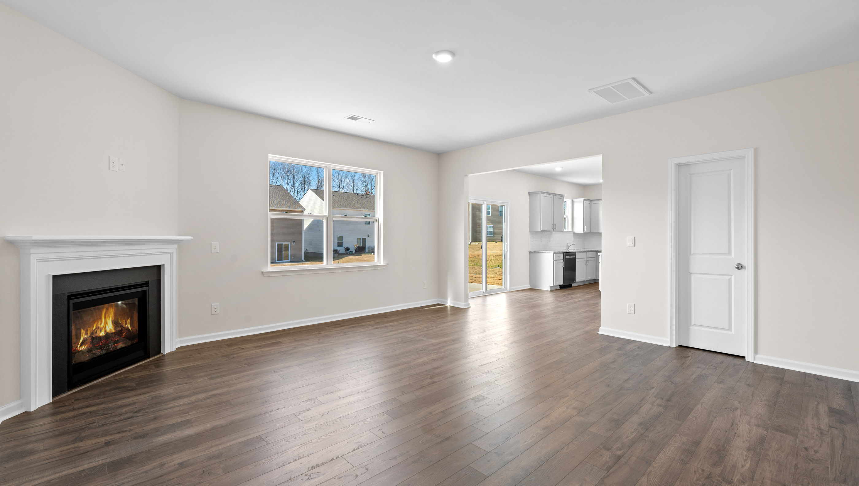 Living room with fireplace.