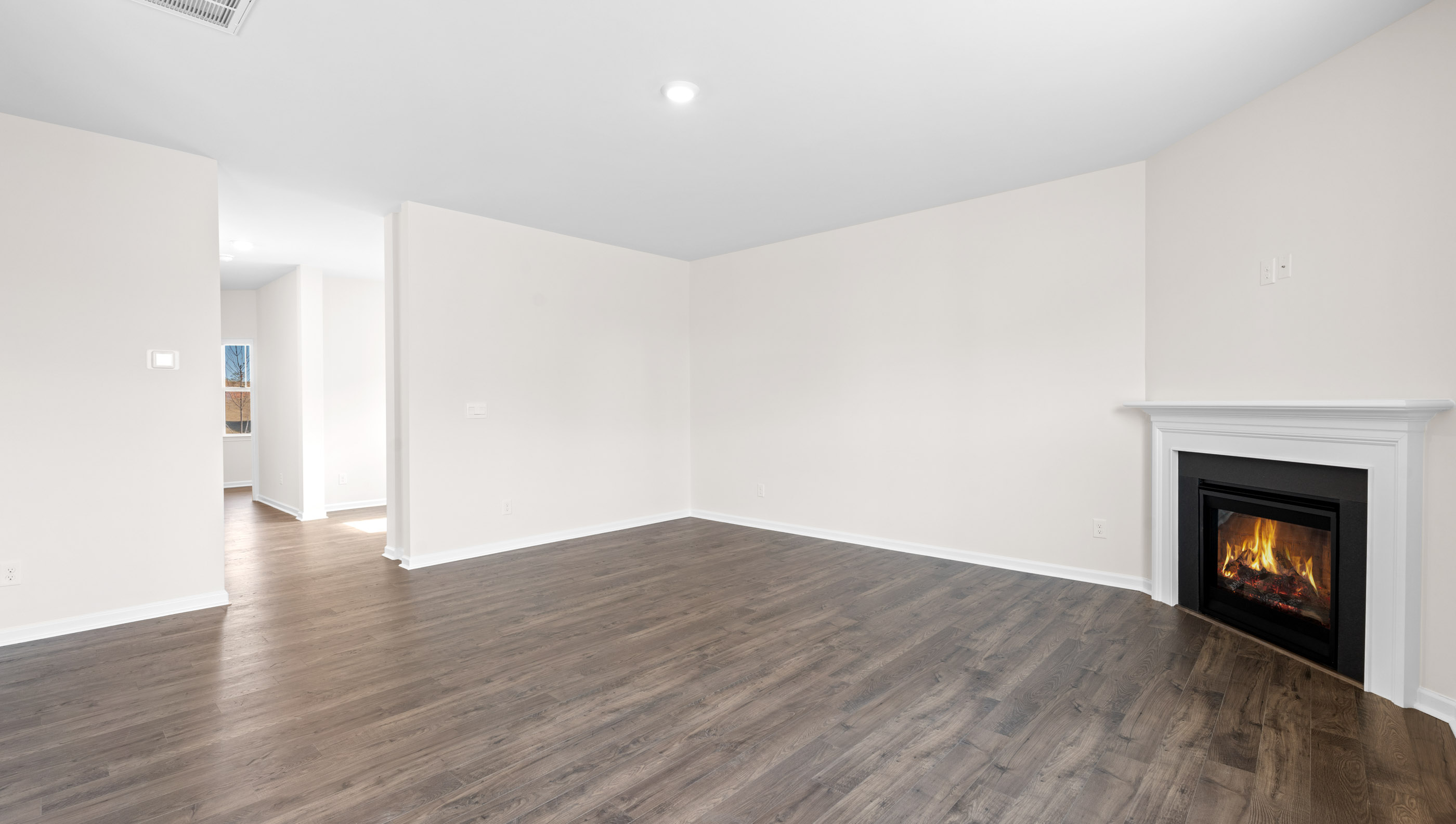 Living room with fireplace.