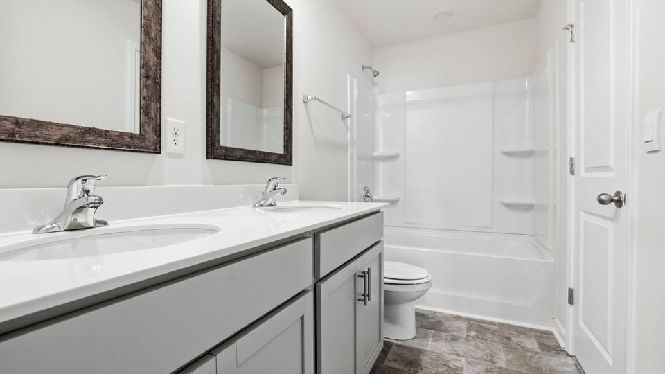 Bathroom with double vanity.