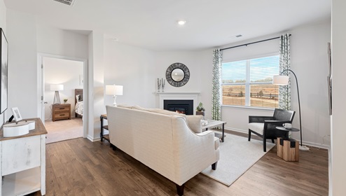 Livingroom with window and firerplace area.