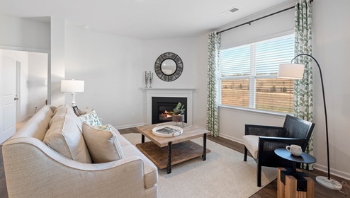 Livingroom with window and firerplace area.