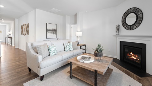 Livingroom with window and firerplace area.