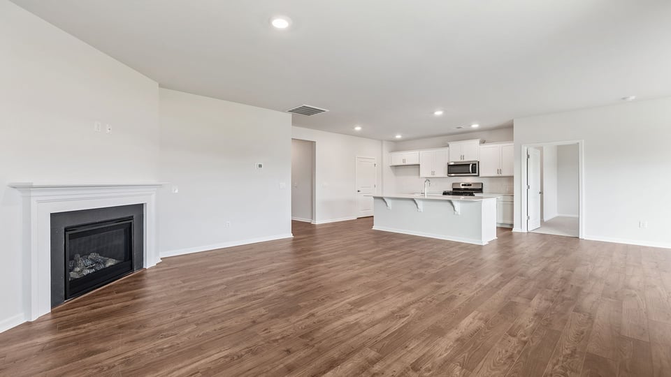 Living room with fireplace.