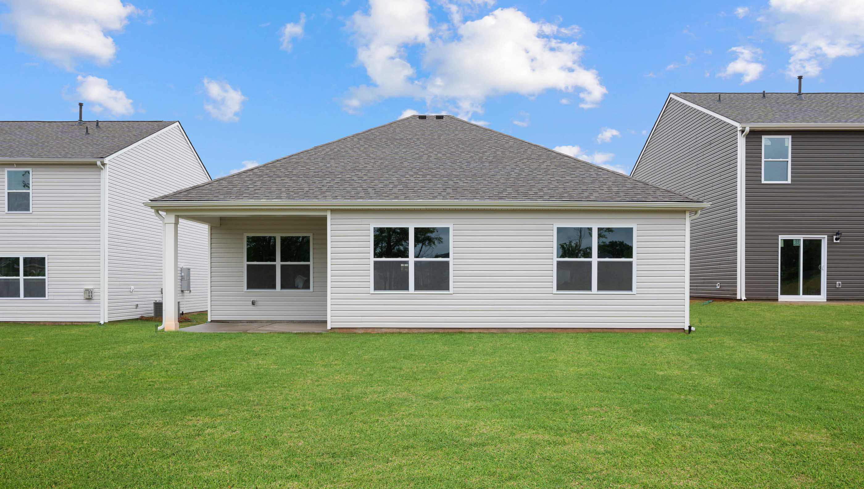 Large backyard of home.