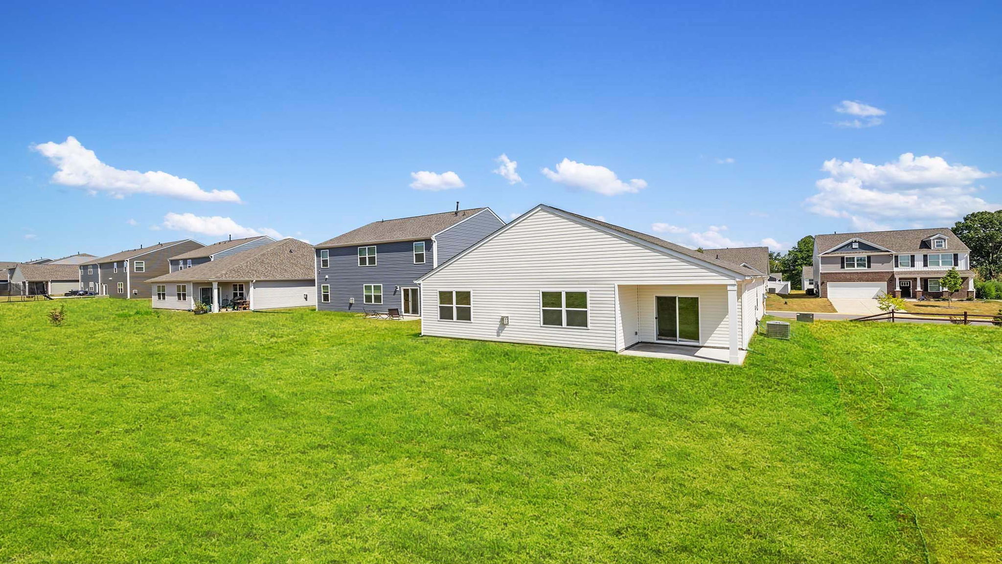 Large backyard of home.