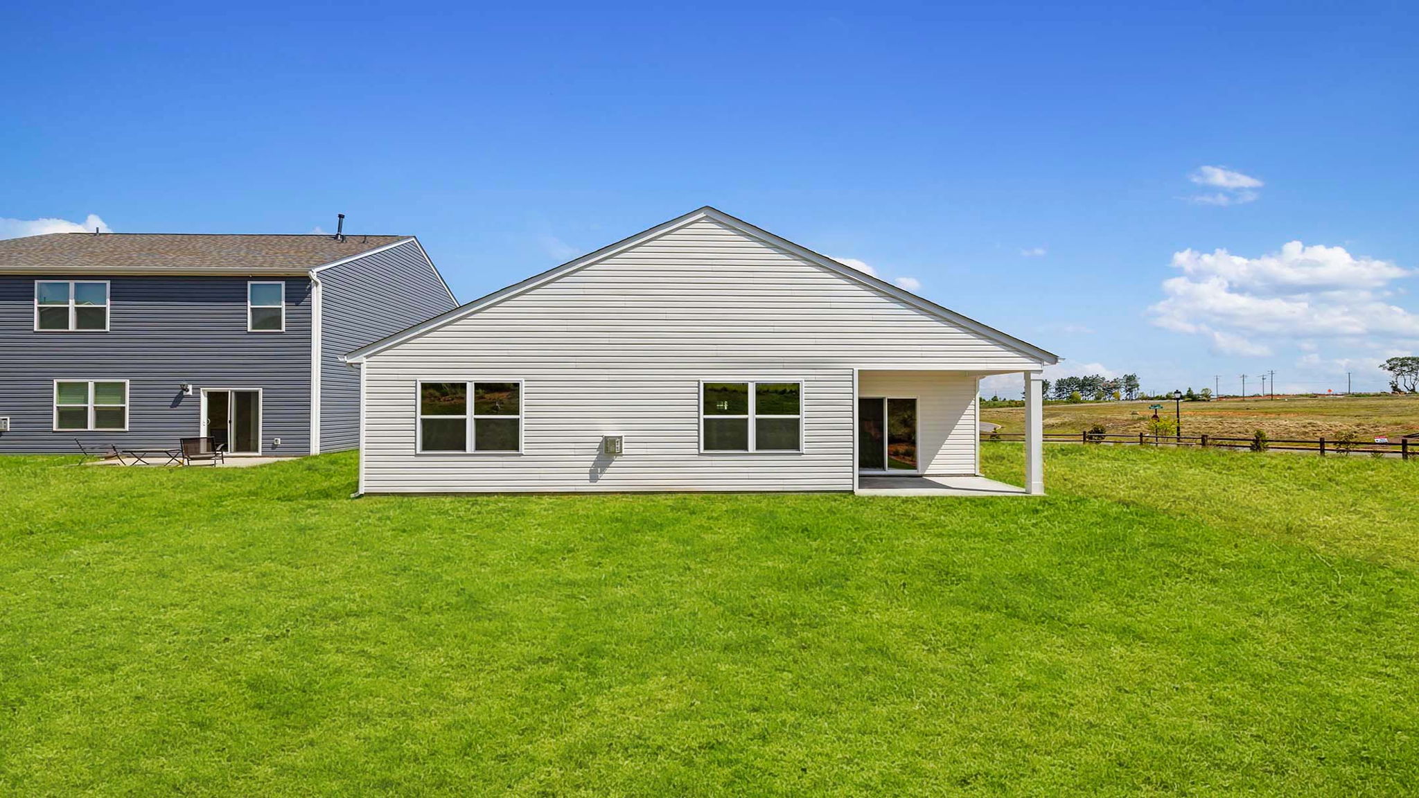 Large backyard of home.