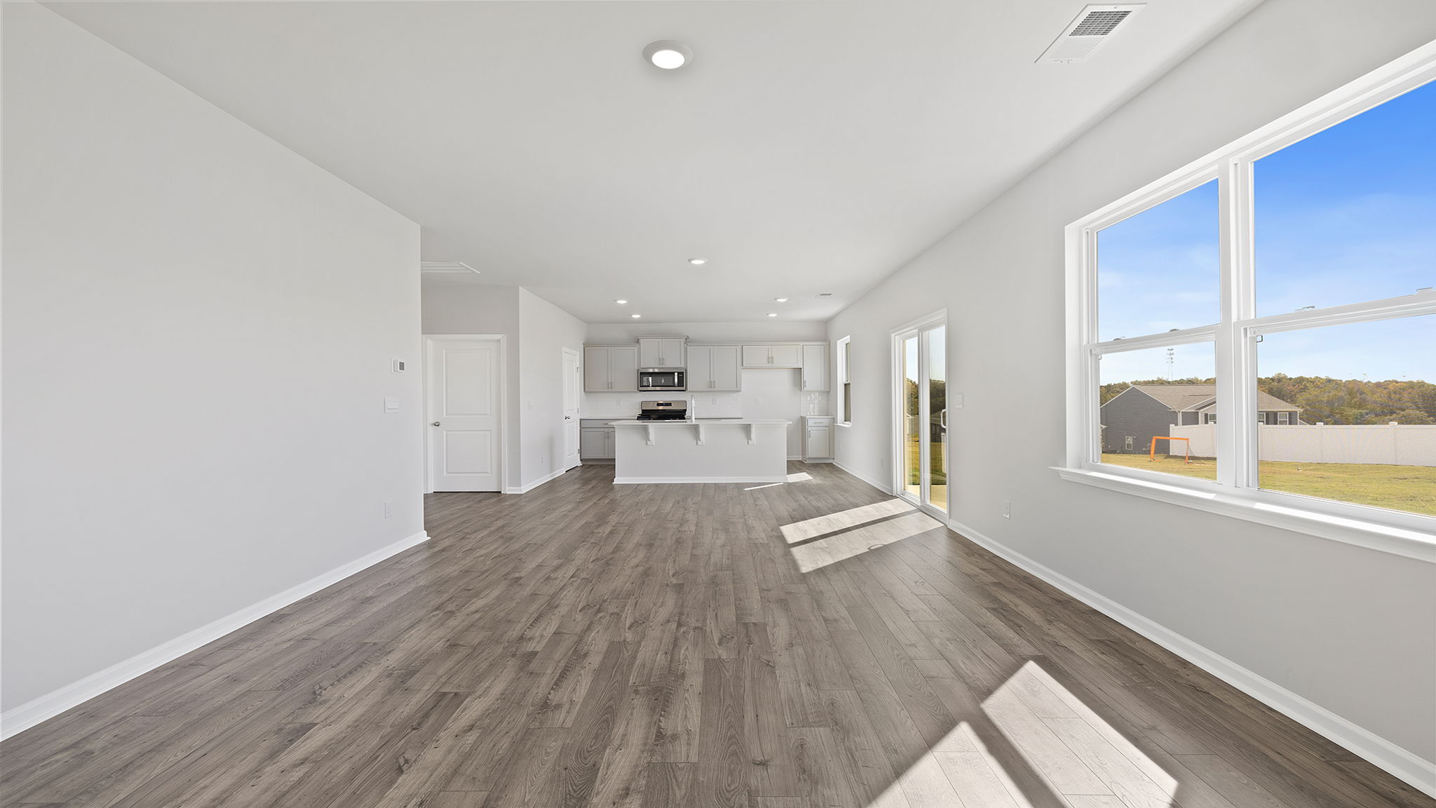 Great room with windows.