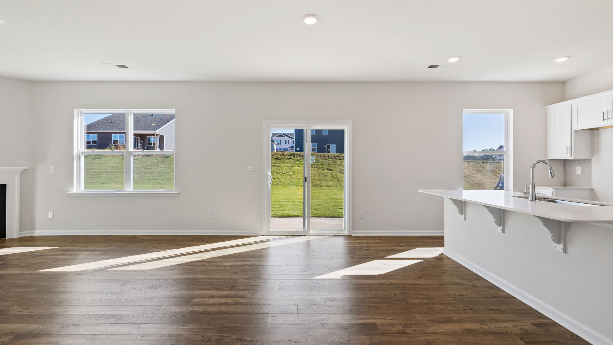 Great room with windows.