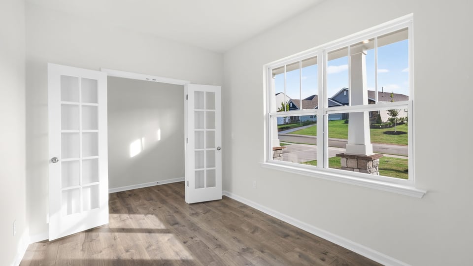 Office space with window and double door