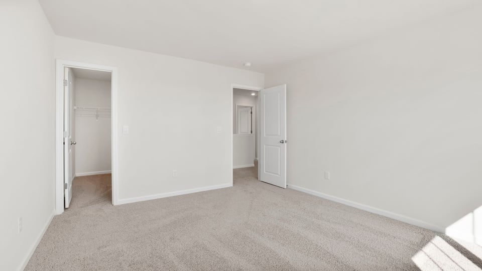 Primary bedroom with carpet and window