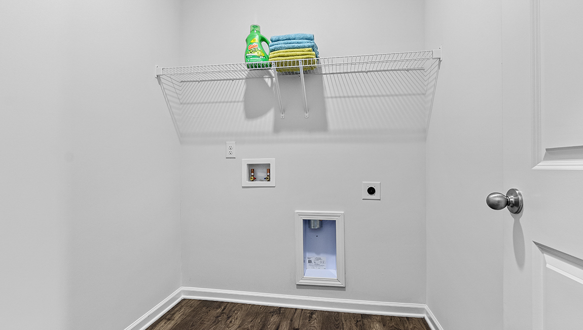 Laundry room area of home.