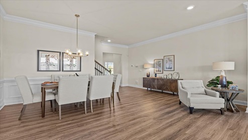 Family room with windows.