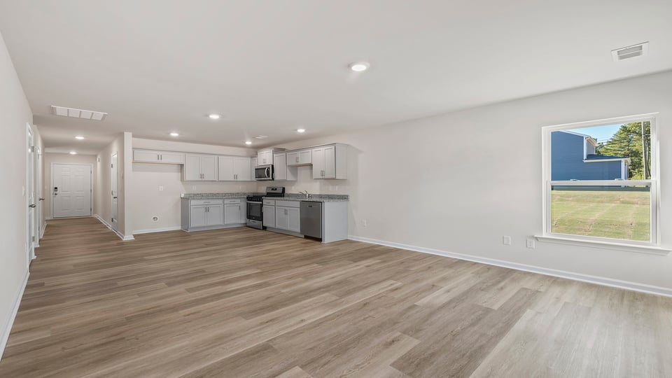 Combination living and dining areas.