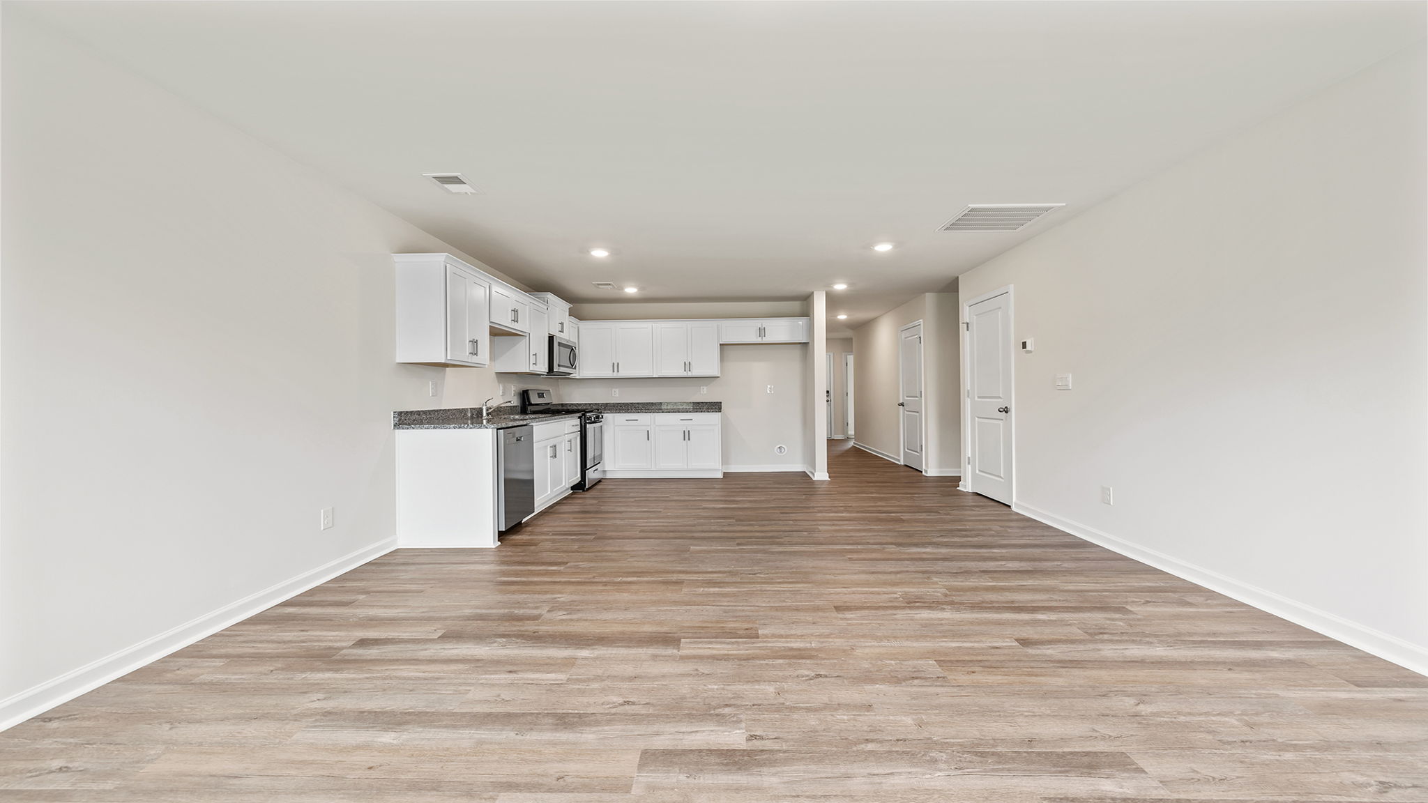 Combination family and dining areas.