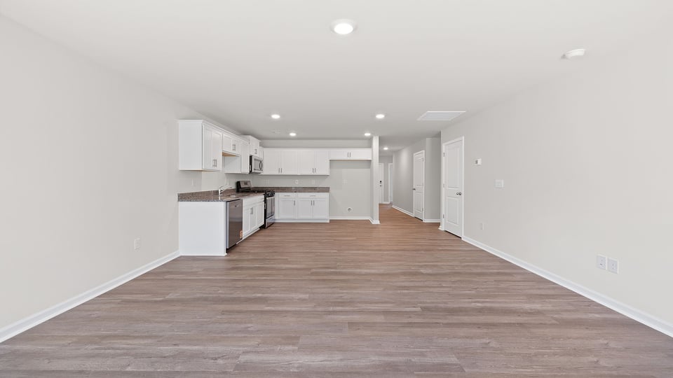 Combination living and dining areas.