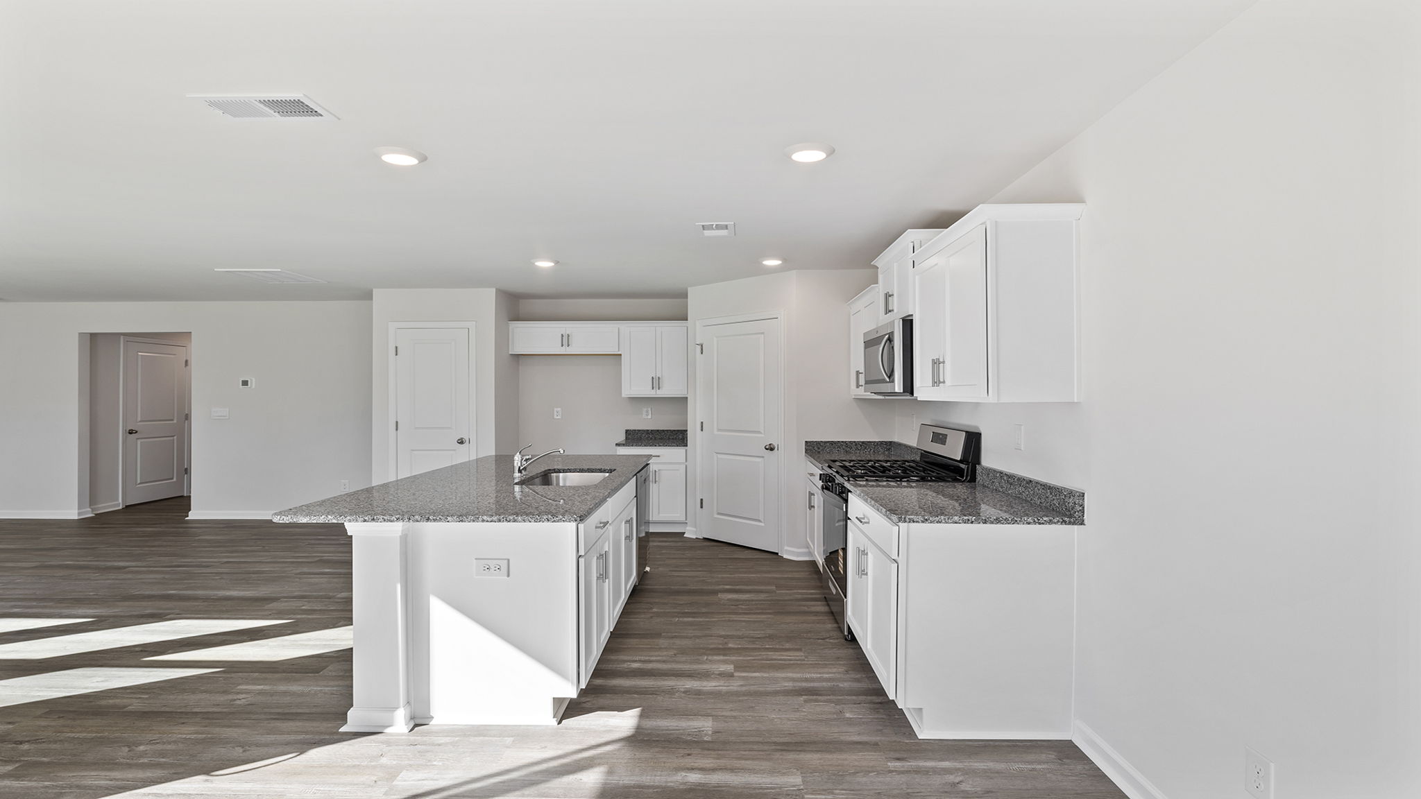 View from dining area toward the kitchen.