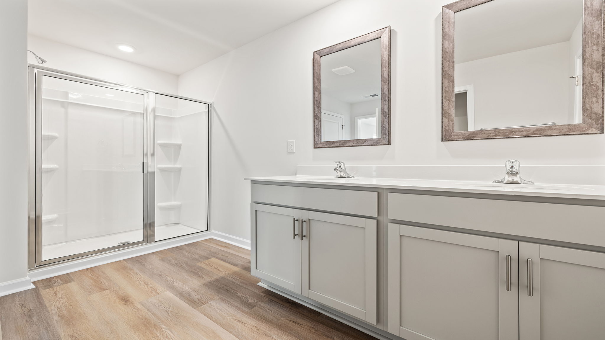 Primary bathroom with walk-in closet.