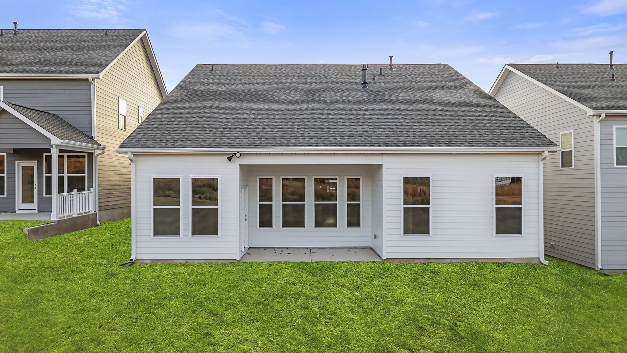 Back exterior of the Azalea with covered porch.