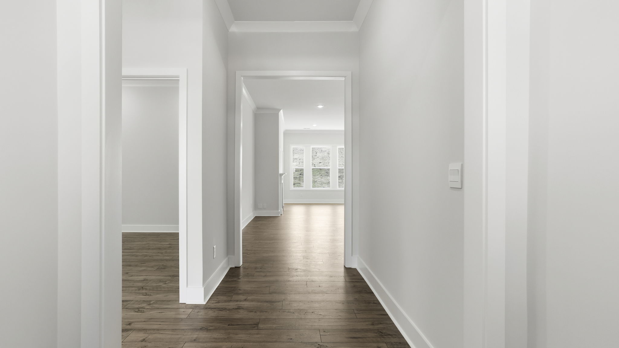 View of hallway to the living area.