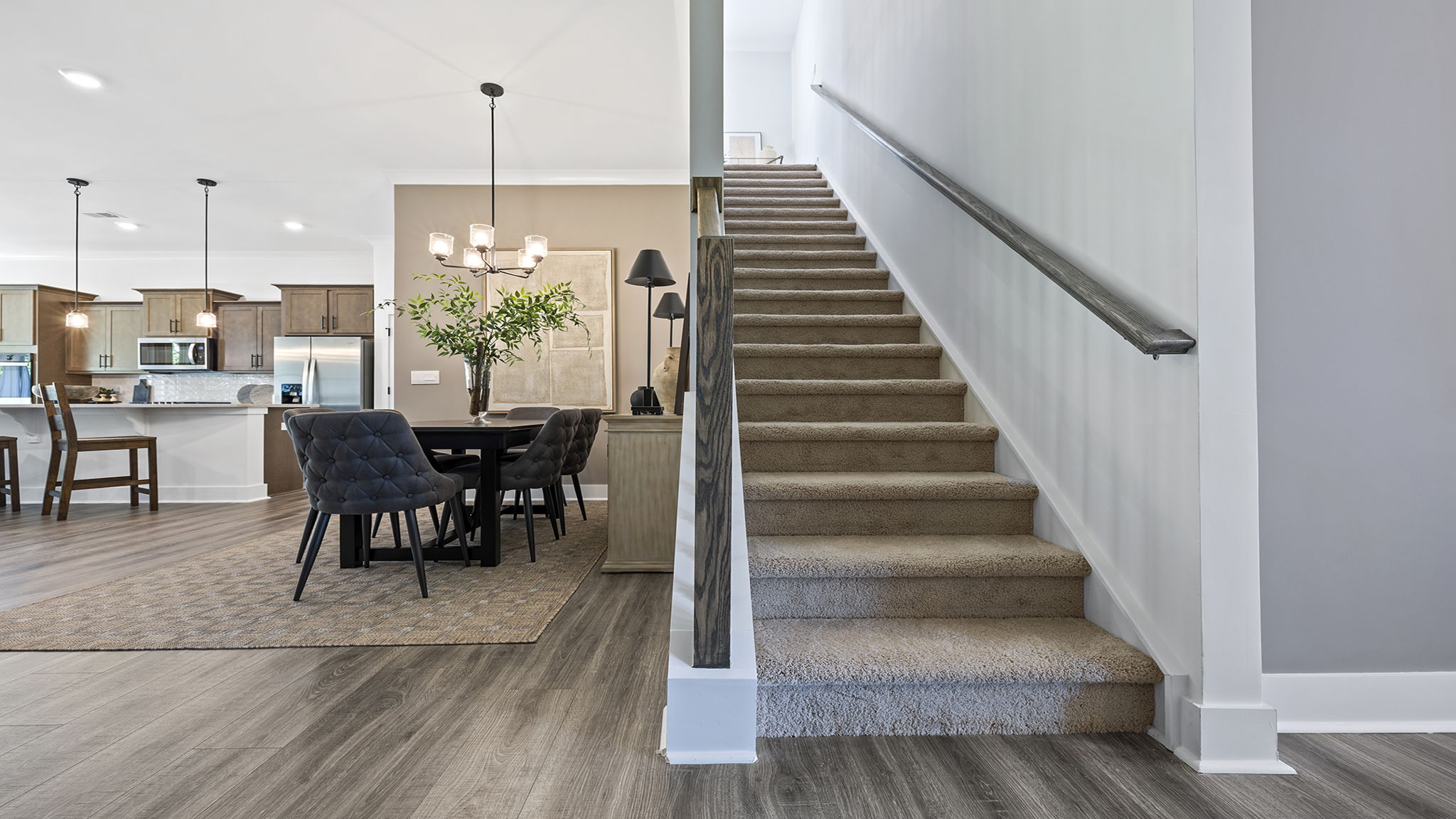 Stairs to second level.