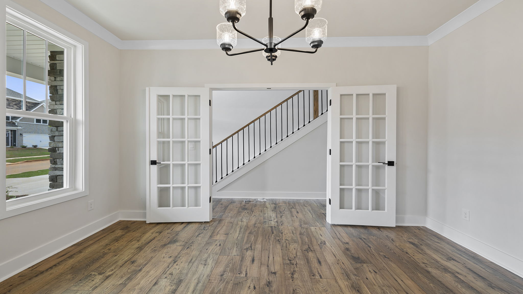 Study with French doors.