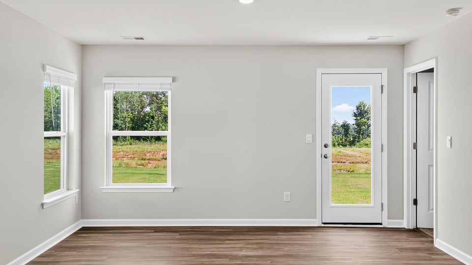 Family room with windows.