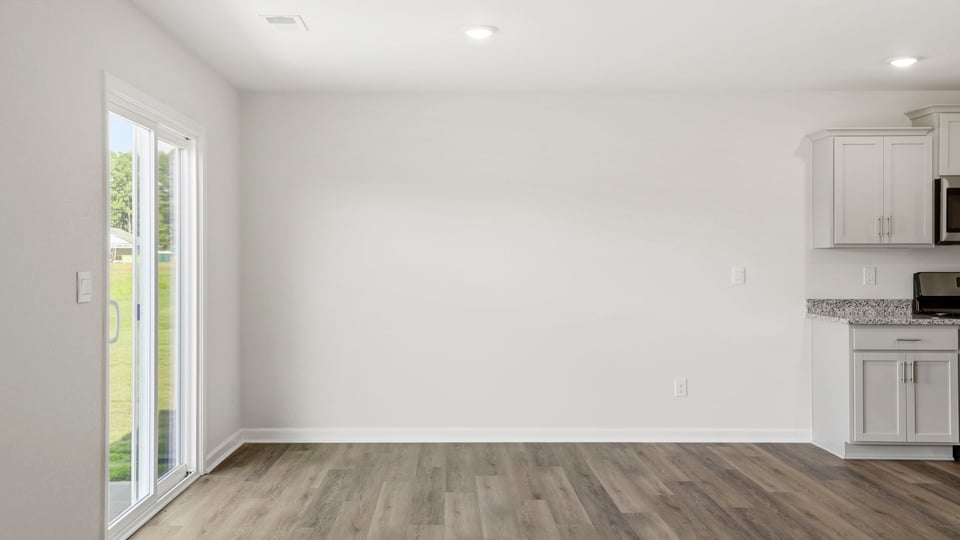 Family room with windows.