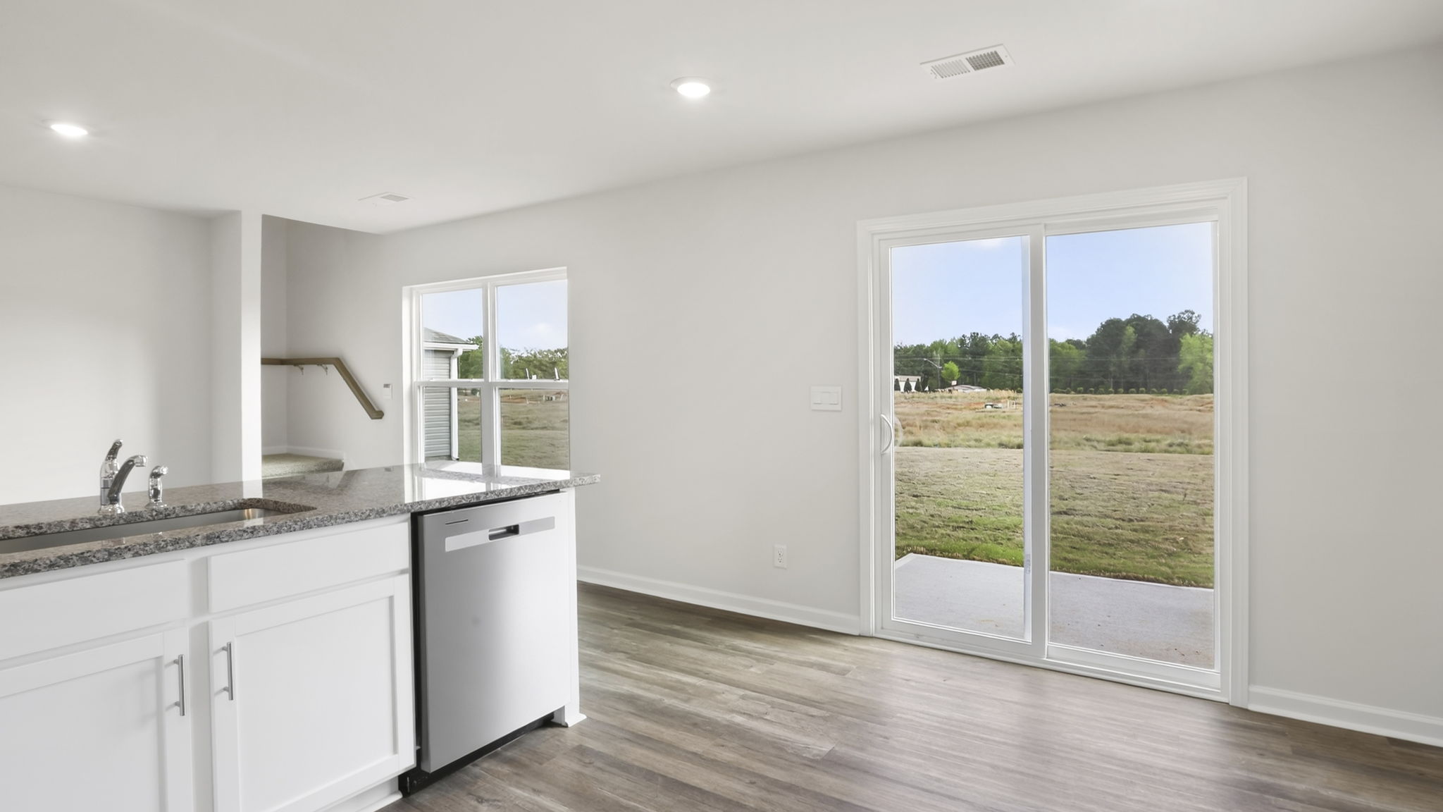 Family room with view of kitchen.a
