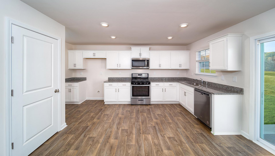 Family room with windows.