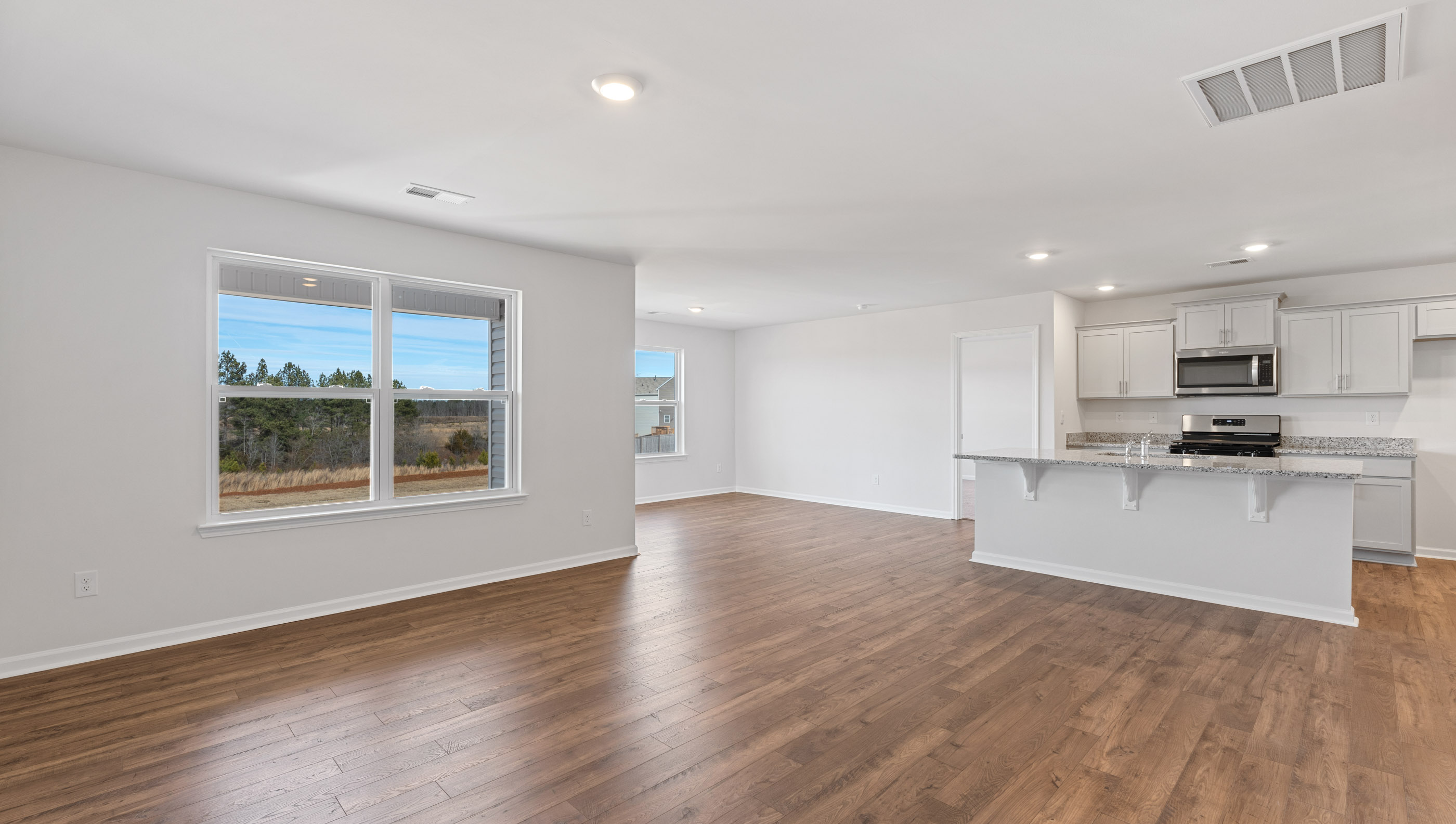 View from living area toward the kitchen.