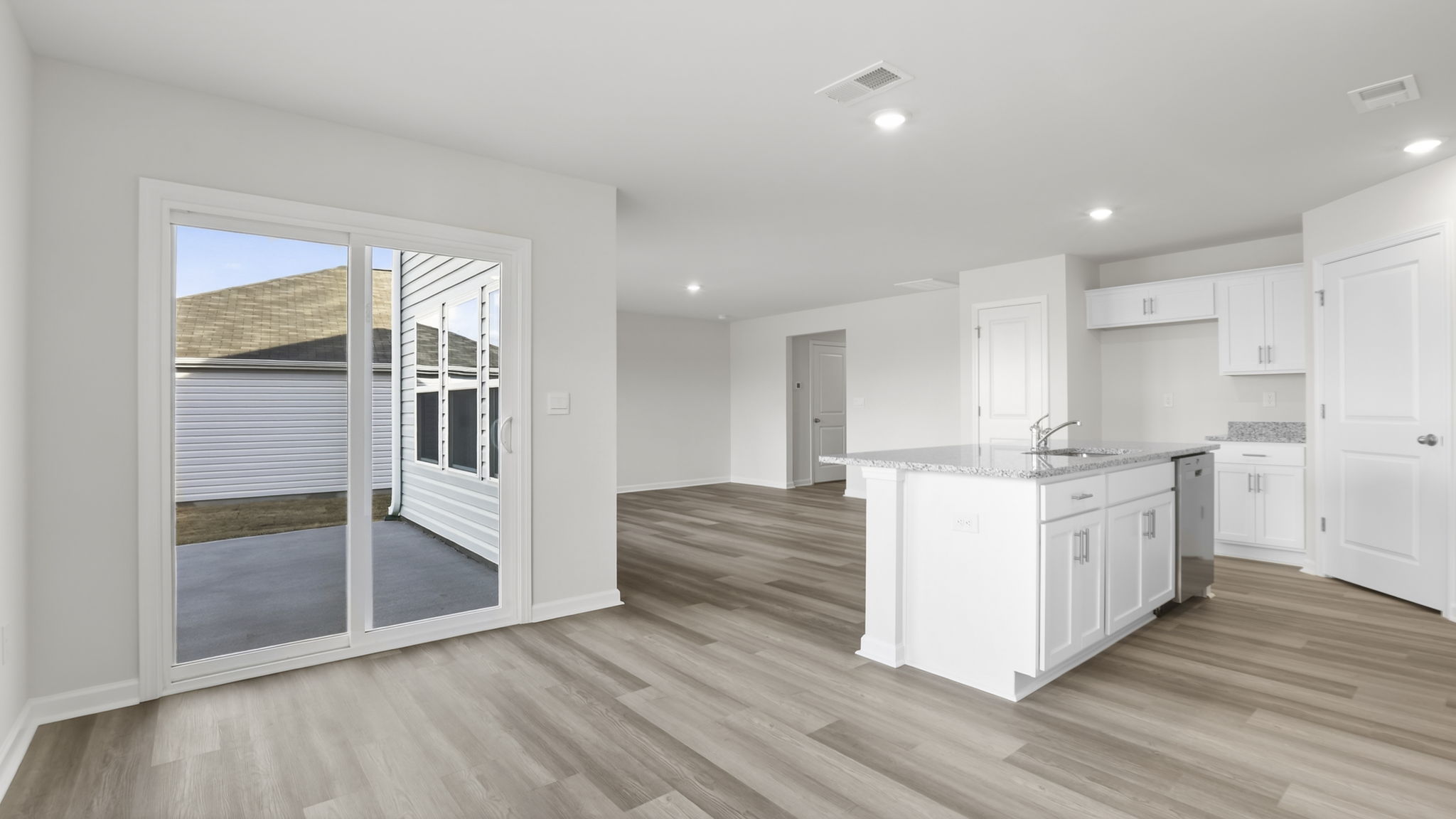 View of kitchen from family room.