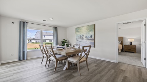 Dining area with windows.