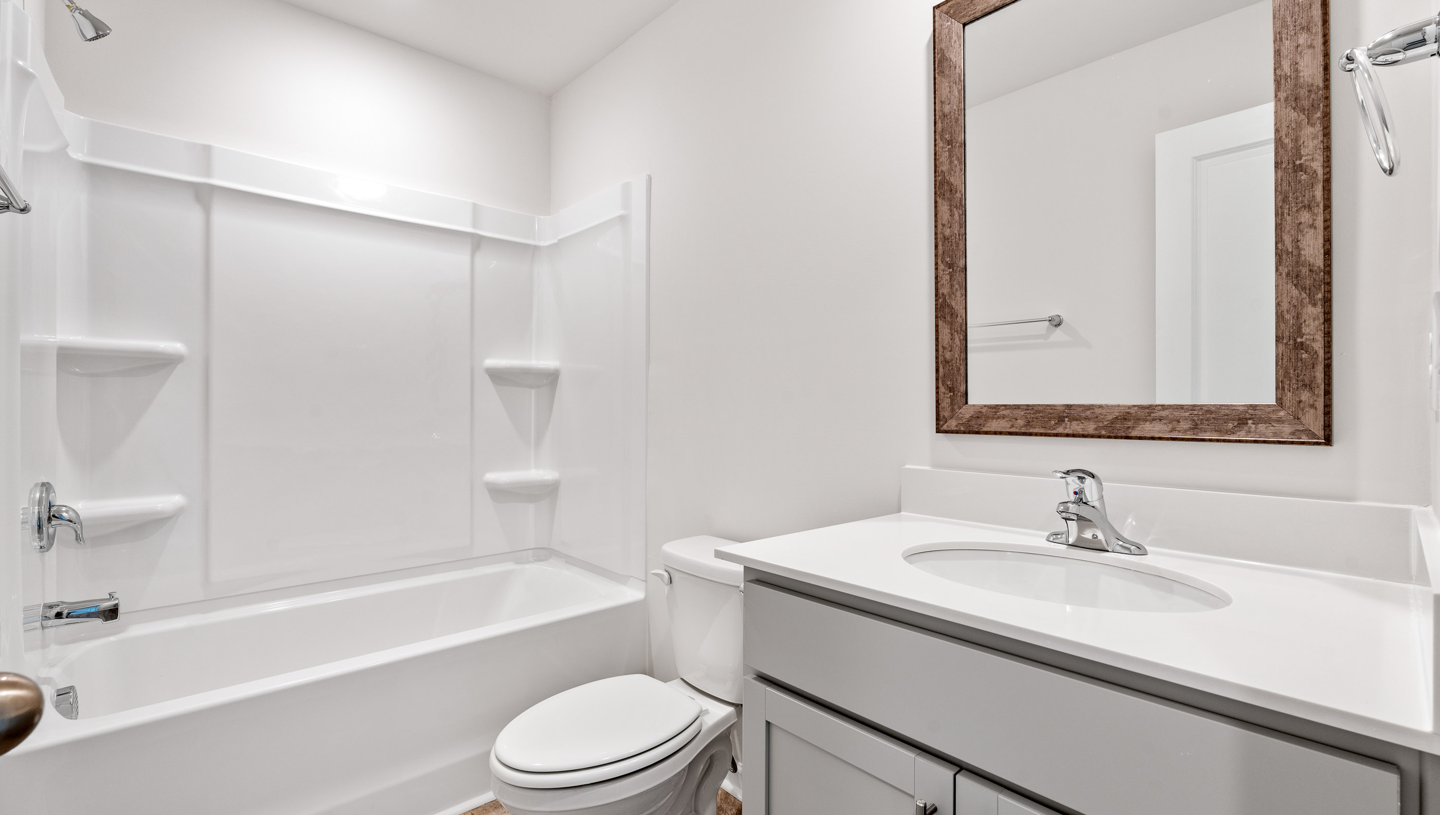 Bathroom with vanity.